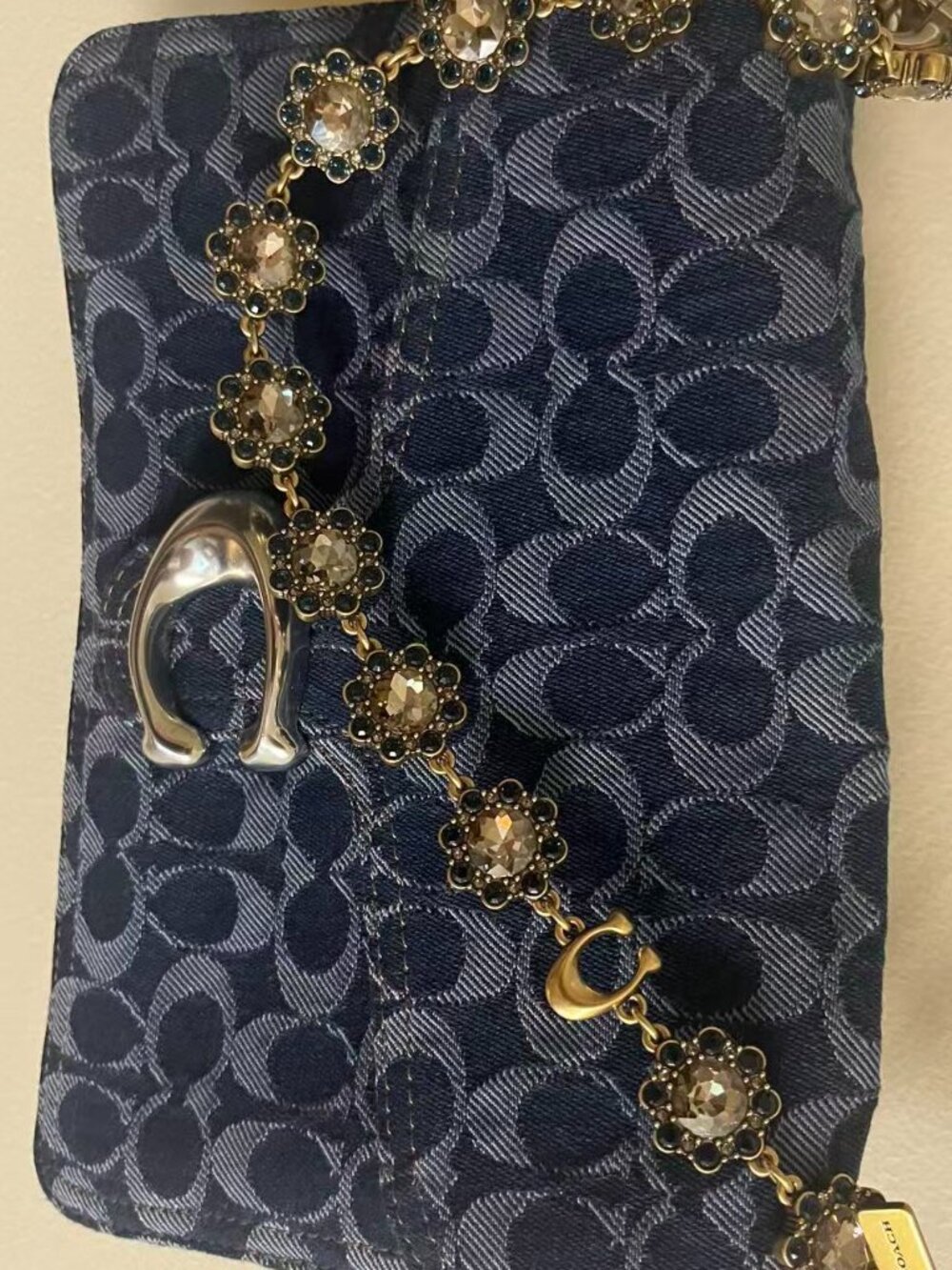 Coach Soft Tabby with jewelry chain
